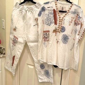 Johnny Was size L top, shorts and pants -bundle